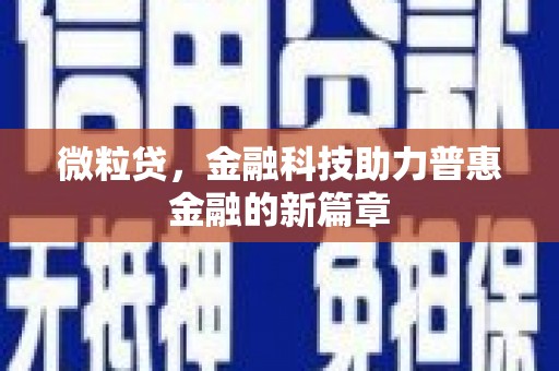 隆尧微粒贷，金融科技助力普惠金融的新篇章