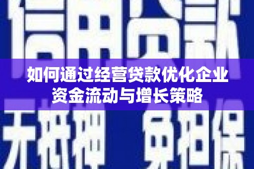 沈河如何通过经营贷款优化企业资金流动与增长策略