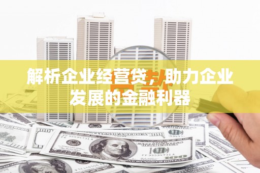屏南解析企业经营贷，助力企业发展的金融利器