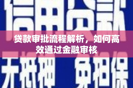 桐乡贷款审批流程解析，如何高效通过金融审核