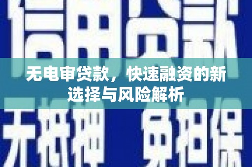 公安无电审贷款，快速融资的新选择与风险解析