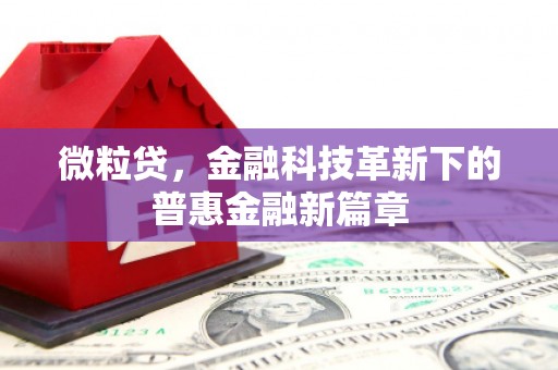 松北微粒贷，金融科技革新下的普惠金融新篇章