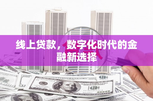 泾川线上贷款，数字化时代的金融新选择