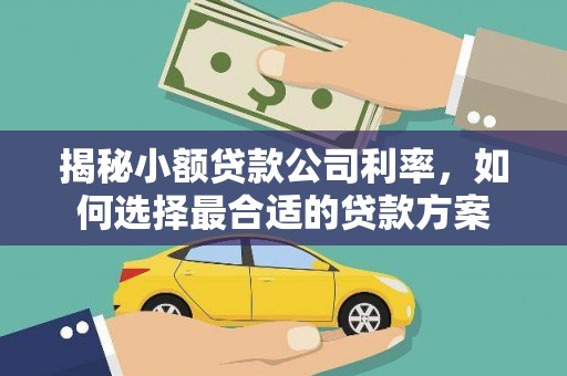 北埔揭秘小额贷款公司利率，如何选择最合适的贷款方案