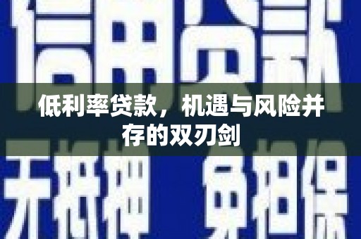 芦山低利率贷款，机遇与风险并存的双刃剑