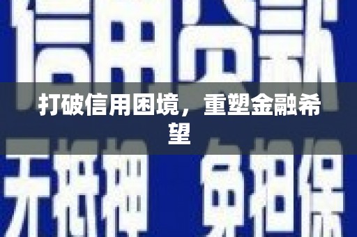 小金打破信用困境，重塑金融希望