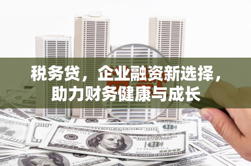 吐鲁番税务贷，企业融资新选择，助力财务健康与成长